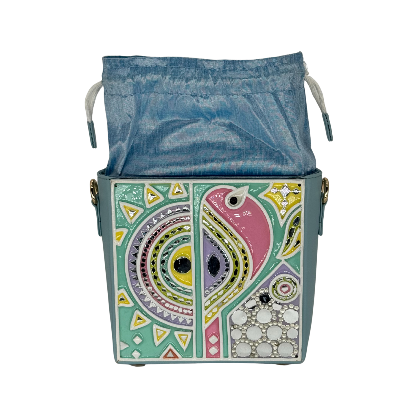 The Teal Bird Potli | Lippan Art Potli Bag