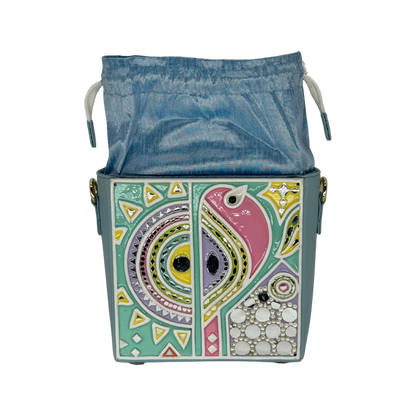 The Teal Bird Potli | Lippan Art Potli Bag