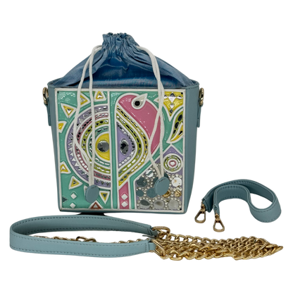 The Teal Bird Potli | Lippan Art Potli Bag