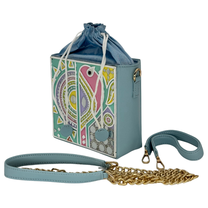 The Teal Bird Potli | Lippan Art Potli Bag