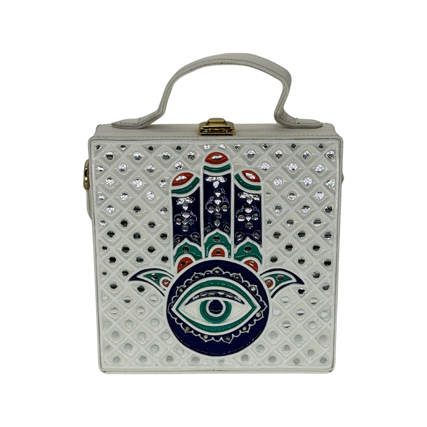 The White Hamsa | Lippan Art Box Bag