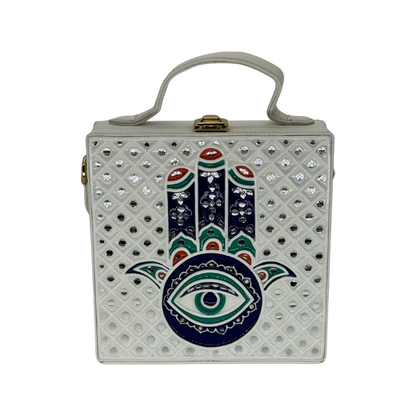 The White Hamsa | Lippan Art Box Bag