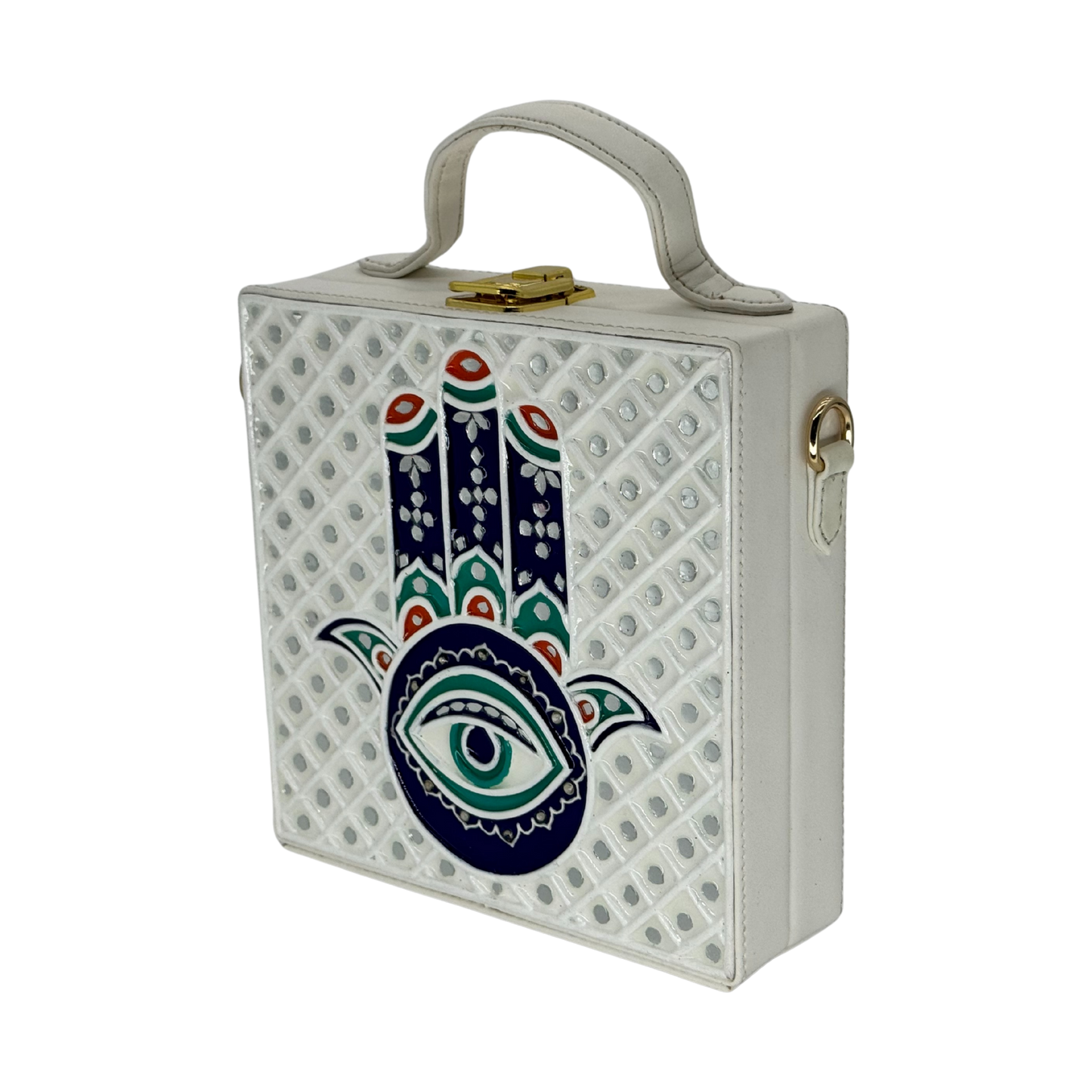 The White Hamsa | Lippan Art Box Bag