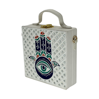 The White Hamsa | Lippan Art Box Bag