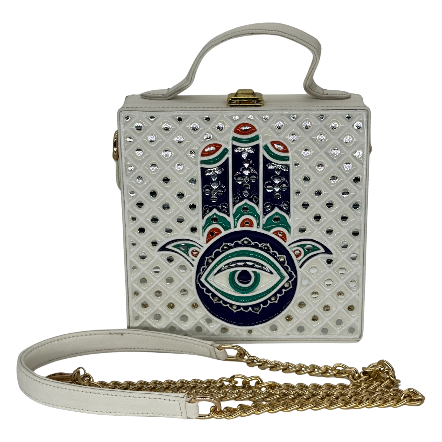 The White Hamsa | Lippan Art Box Bag