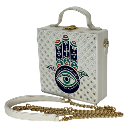 The White Hamsa | Lippan Art Box Bag