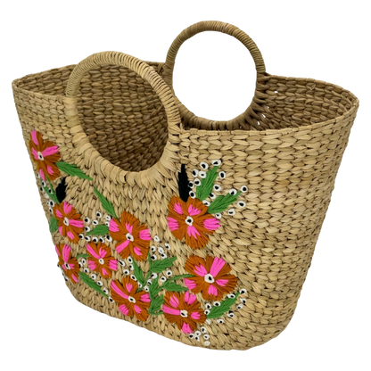 The Ochre Pink Flower Garden | Kauna Grass Large Bag