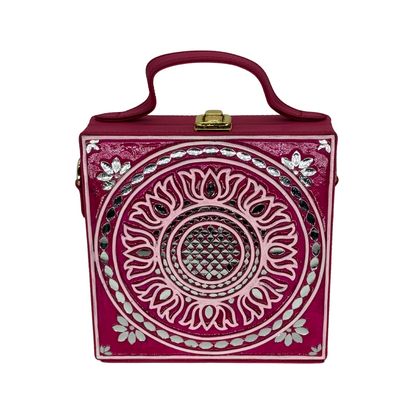 The Crimson Lotus | Lippan Art Box Bag