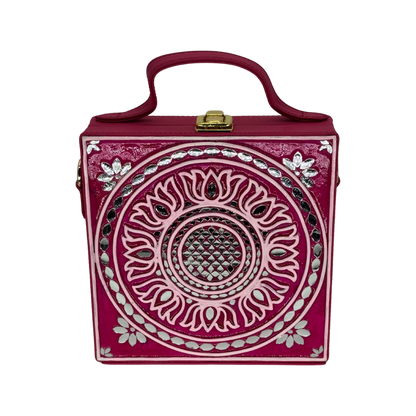 The Crimson Lotus | Lippan Art Box Bag