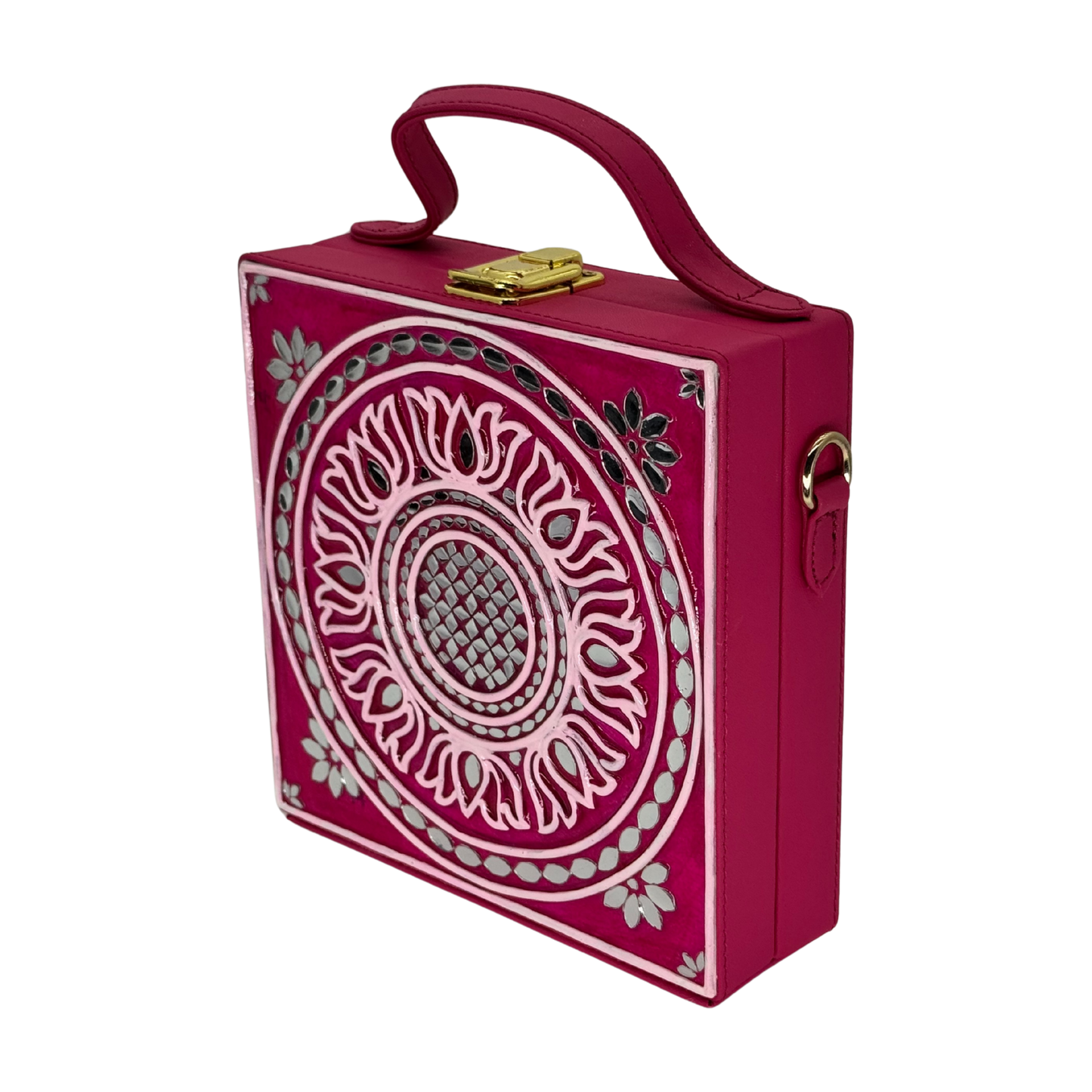 The Crimson Lotus | Lippan Art Box Bag
