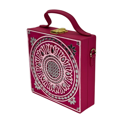The Crimson Lotus | Lippan Art Box Bag