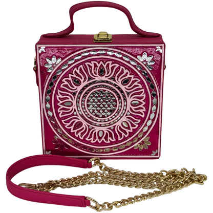 The Crimson Lotus | Lippan Art Box Bag