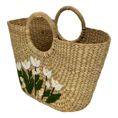 The White Daisy | Kauna Grass Large Bag